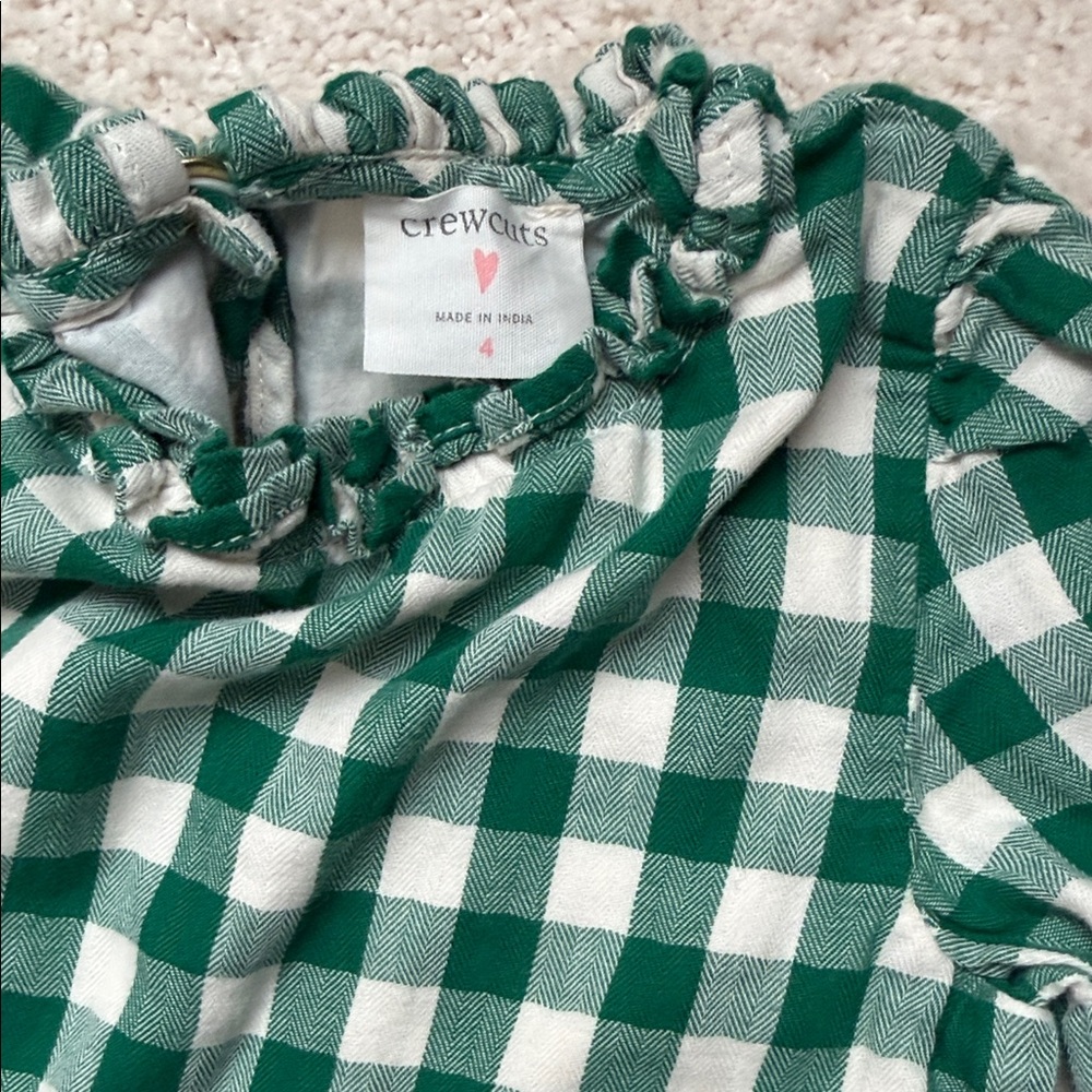 Crewcuts Green and White Plaid Dress - Picture 2 of 3